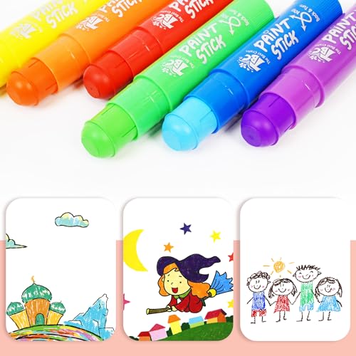 TBC The Best Crafts Paint Sticks, 12 Pastel Colors, Washable Non-Toxic Tempera Paint Sticks for Kids