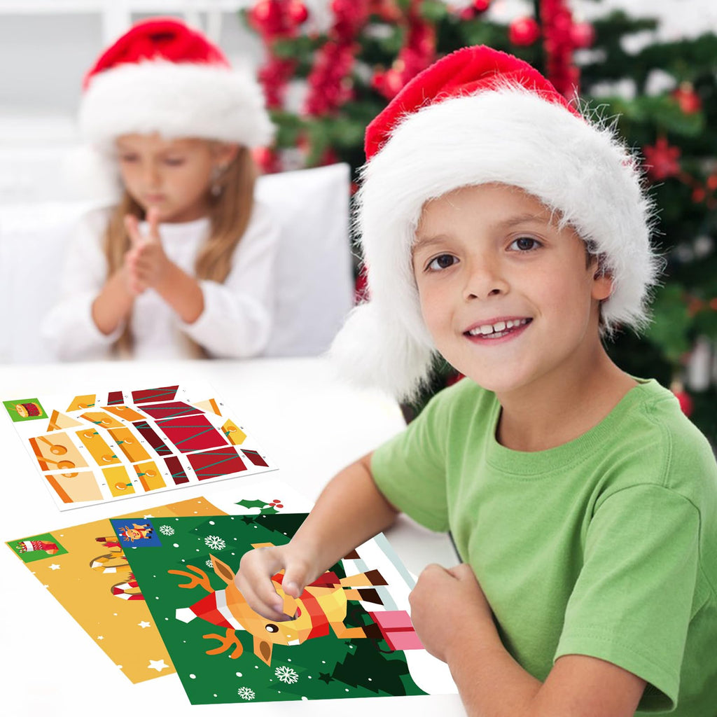 TBEEJ Christmas Sticker Paint Books for Kids Ages 3+ - 2 Books, 20 Pictures, 20 Sticker Sheets