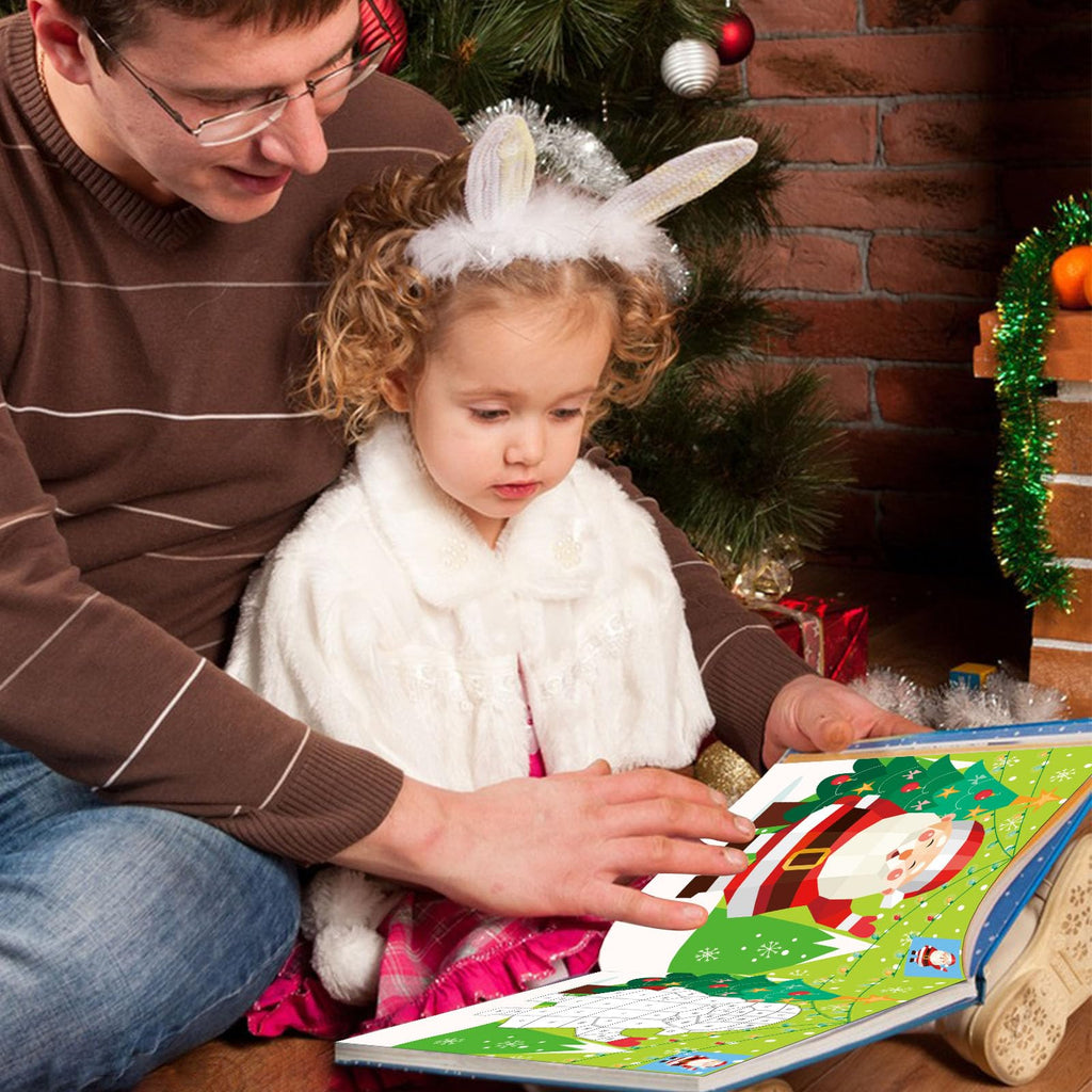 TBEEJ Christmas Sticker Paint Books for Kids Ages 3+ - 2 Books, 20 Pictures, 20 Sticker Sheets