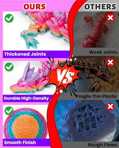 TBOLINE 12" 3D Printed Articulated Dragon Egg Toy - Official Cinderwing3D Design, Eco-Friendly PLA, Surprise Fidget Toy for Kids