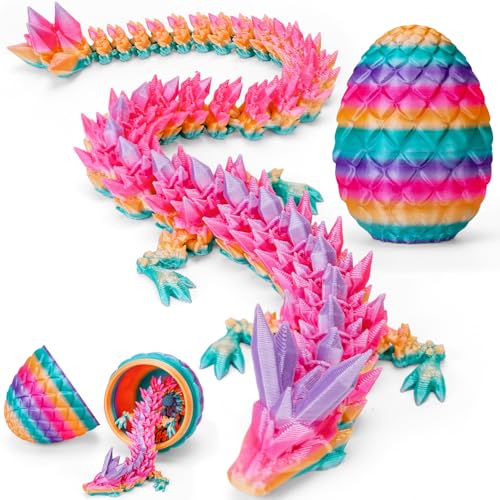 TBOLINE 12" 3D Printed Articulated Dragon Egg Toy - Official Cinderwing3D Design, Eco-Friendly PLA, Surprise Fidget Toy for Kids