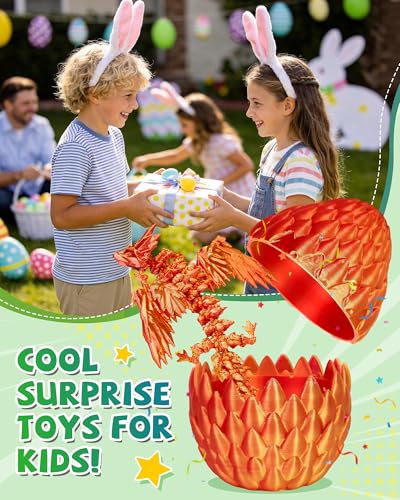 TBOLINE Flying Dragon Eggs Set – 4 3D Printed Dragons with Interchangeable Wings & Refillable Eggs