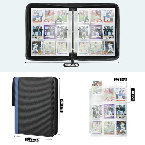 TCGUARD 900-Card 9-Pocket PU Leather Binder for Trading Cards, MTG, Yu-Gi-Oh – Blue