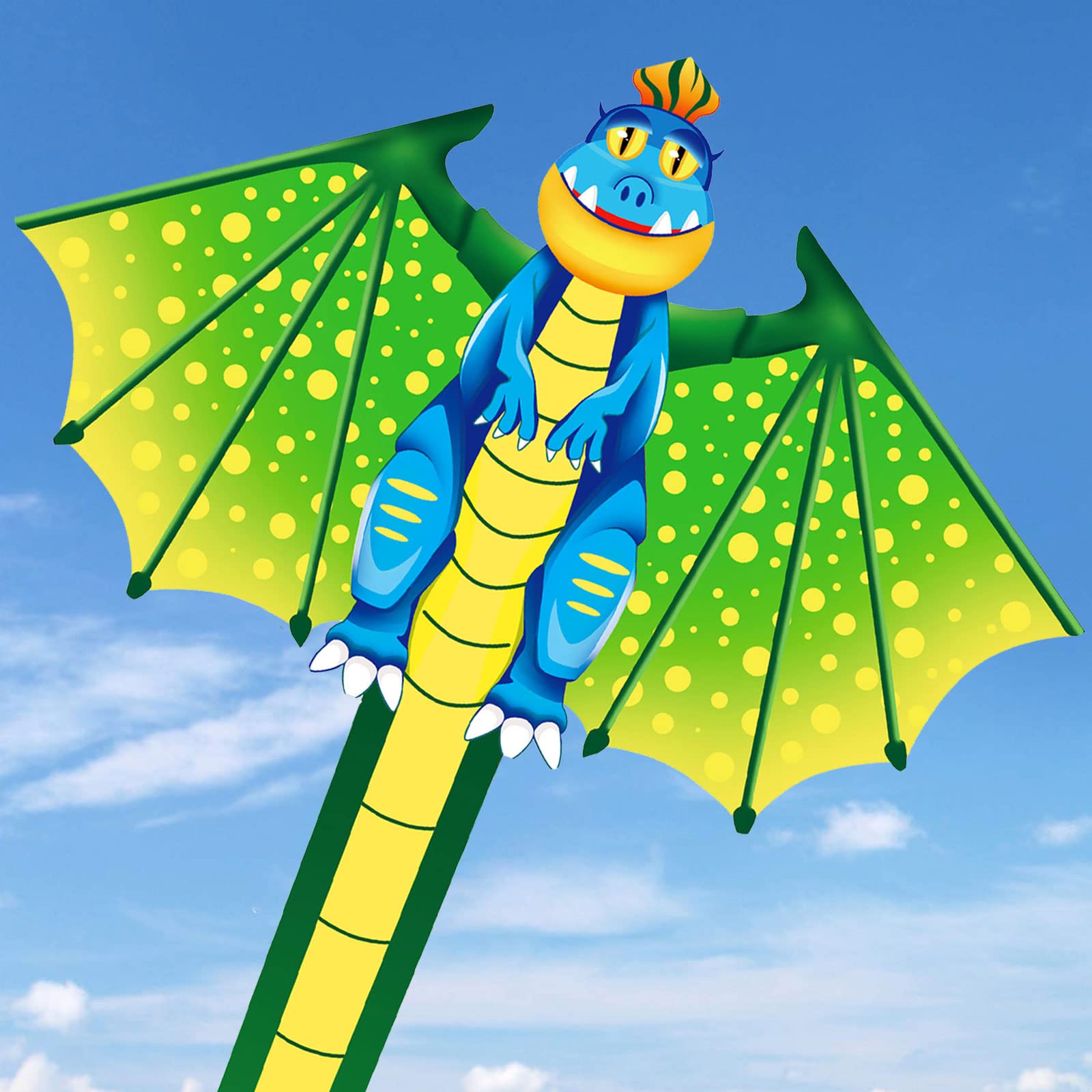 Tcvents Dinosaur Kite for Kids Ages 4-12, Easy to Fly with Handle & 328ft String
