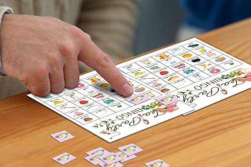 Tea Party Bingo Cards – 24 Players, 5x7 Inch Thick Cardstock, Smudge-Proof Matte Finish, Party Game for Adults and Kids