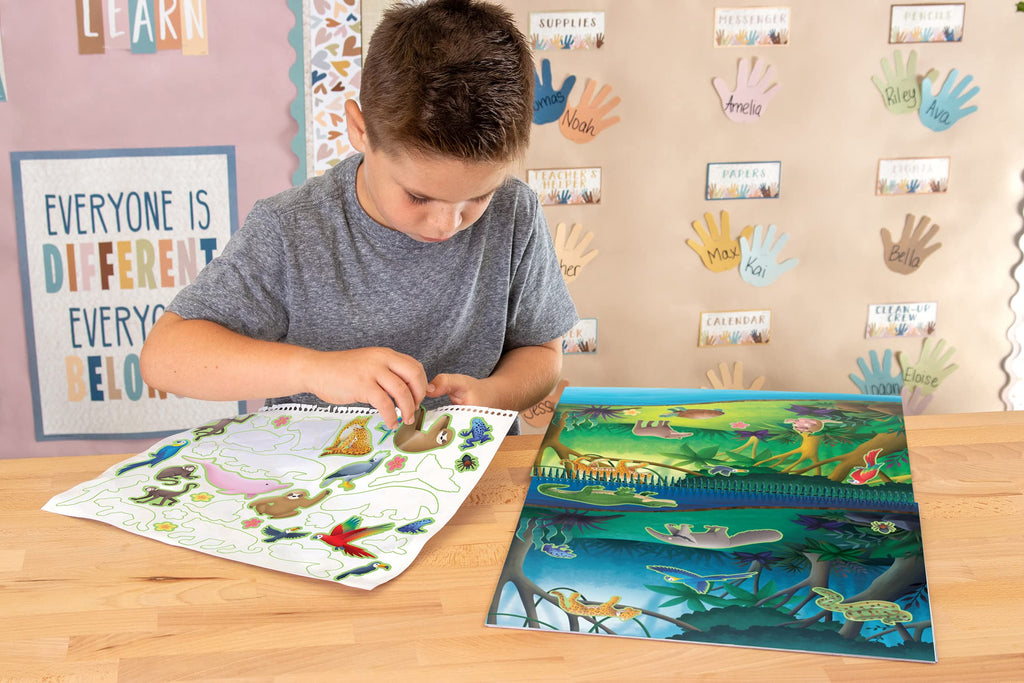 Teacher Created Resources Animal Habitats Reusable Sticker Pad - 120+ Stickers, 4 Scenes