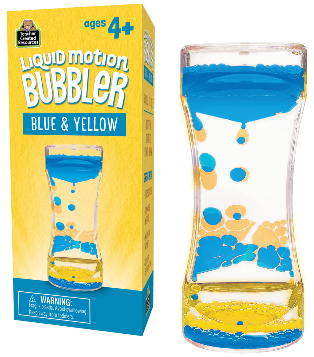 Teacher Created Resources Blue & Yellow Liquid Motion Bubbler - Calming Desk Toy for Mindfulness and Focus (TCR20965)