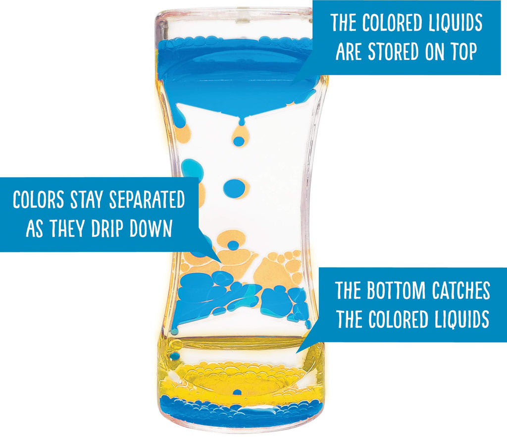 Teacher Created Resources Blue & Yellow Liquid Motion Bubbler - Calming Desk Toy for Mindfulness and Focus (TCR20965)