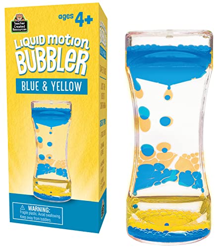 Teacher Created Resources Blue & Yellow Liquid Motion Bubbler - Calming Desk Toy for Mindfulness and Focus (TCR20965)