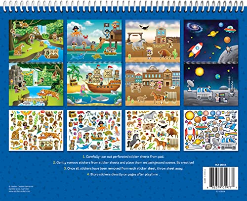 Teacher Created Resources Reusable Sticker Pad – Amazing Adventures, 150+ Stickers