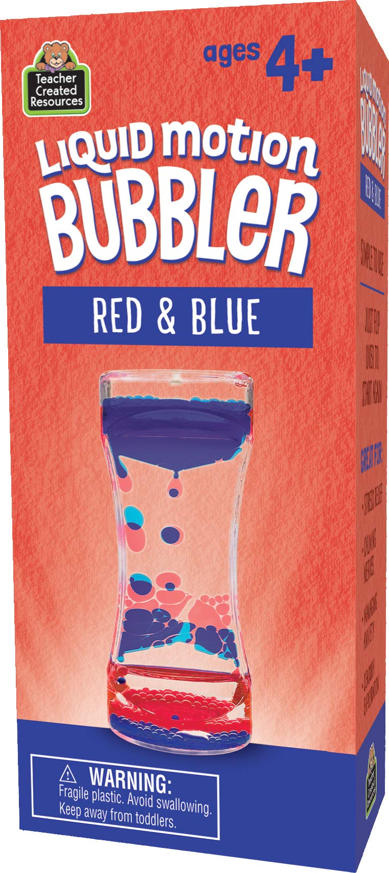 Teacher Red & Blue Liquid Motion Bubbler – Calming Desk Fidget Toy for Focus and Stress Relief