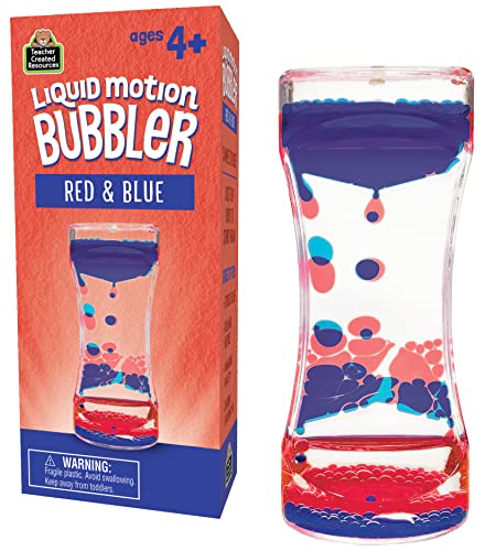 Teacher Red & Blue Liquid Motion Bubbler – Calming Desk Fidget Toy for Focus and Stress Relief