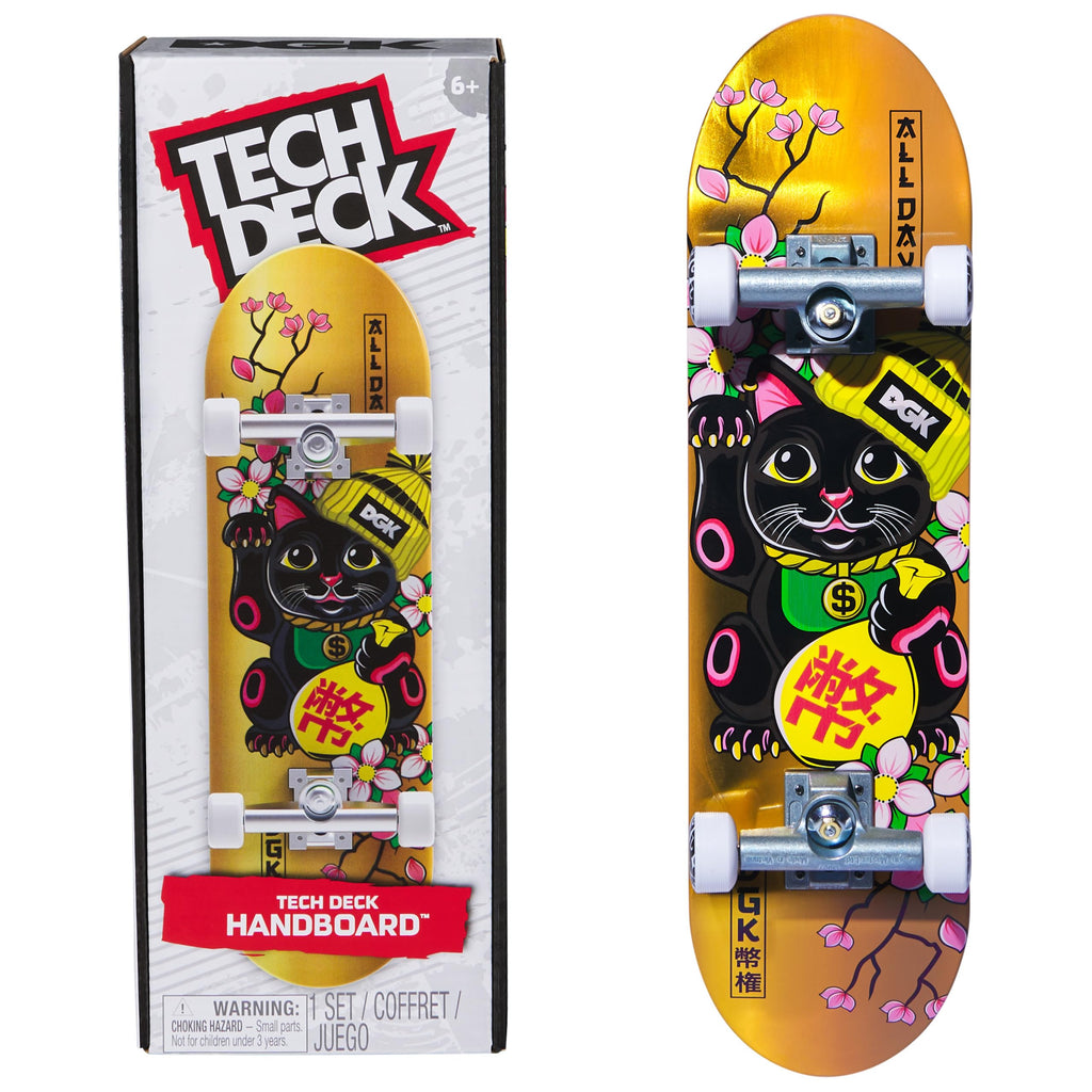 Tech Deck DGK Handboard - Authentic Mini Skateboard for Hands, 10.857-Inch Long, Die-Cast Trucks, Ages 6+
