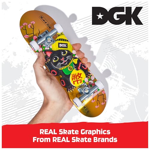 Tech Deck DGK Handboard - Authentic Mini Skateboard for Hands, 10.857-Inch Long, Die-Cast Trucks, Ages 6+