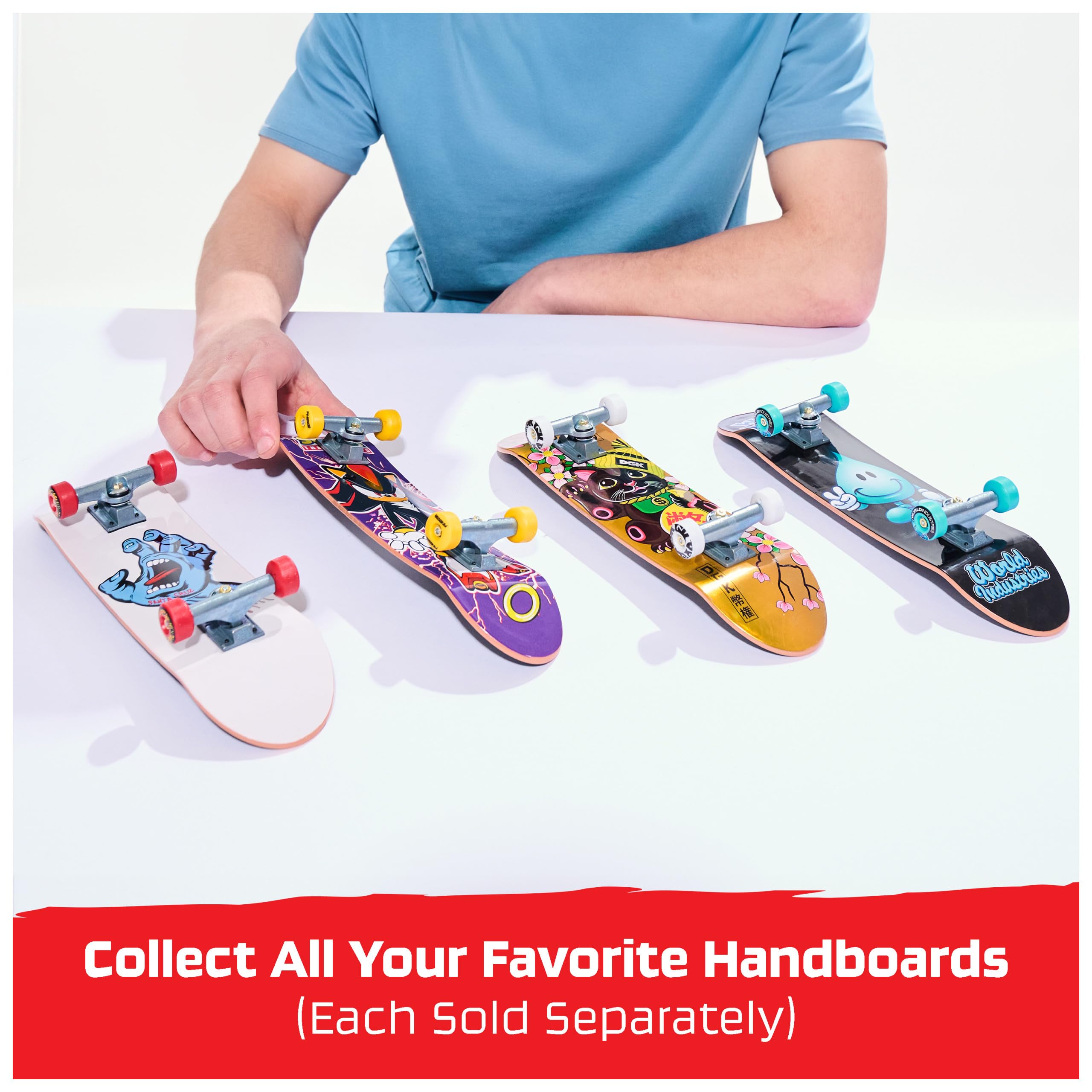 Tech Deck Finesse X Sonic The Hedgehog Handboard - Large Hand Skateboard for Tricks, Ages 6+