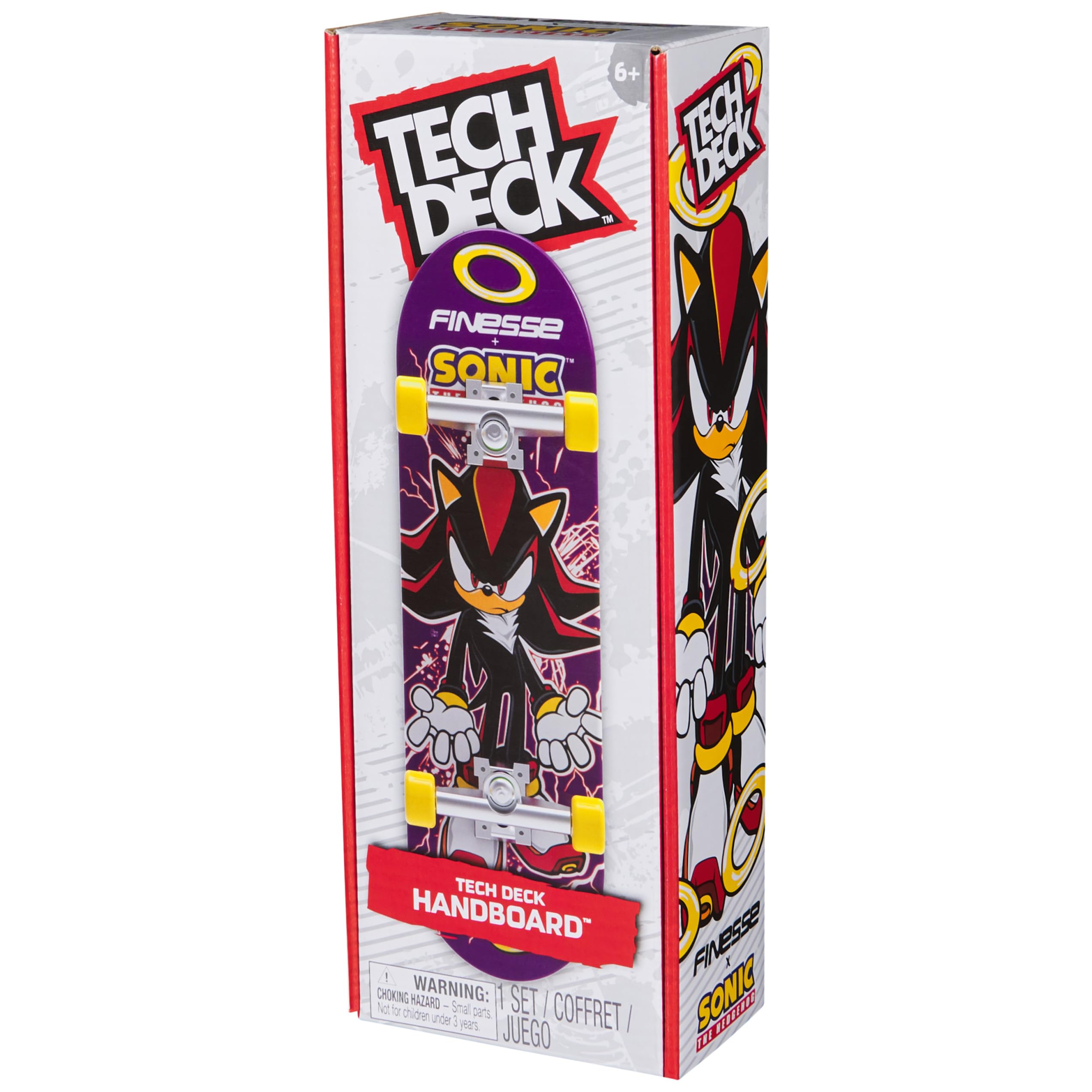 Tech Deck Finesse X Sonic The Hedgehog Handboard - Large Hand Skateboard for Tricks, Ages 6+