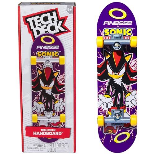 Tech Deck Finesse X Sonic The Hedgehog Handboard - Large Hand Skateboard for Tricks, Ages 6+
