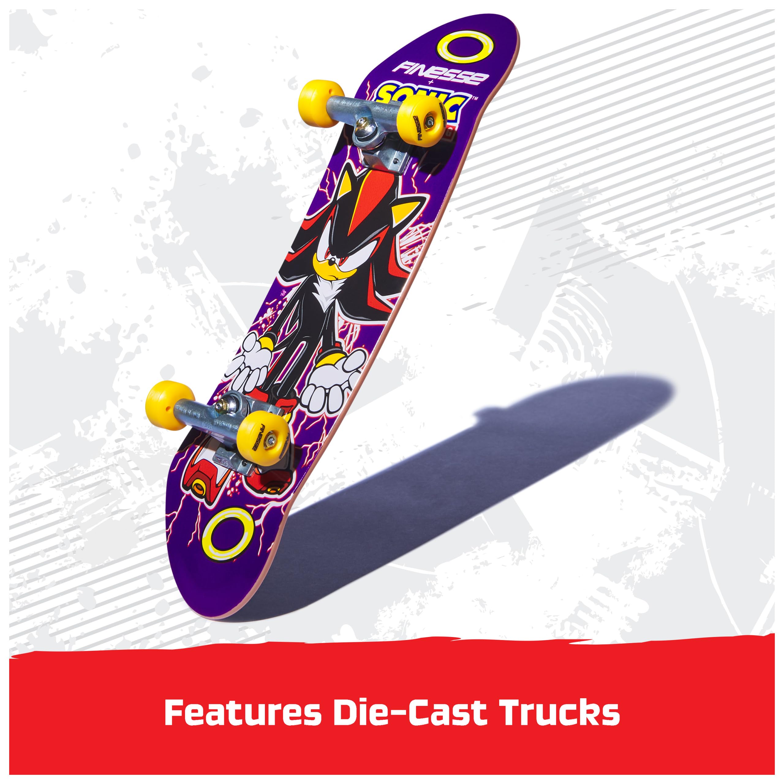 Tech Deck Finesse X Sonic The Hedgehog Handboard - Large Hand Skateboard for Tricks, Ages 6+