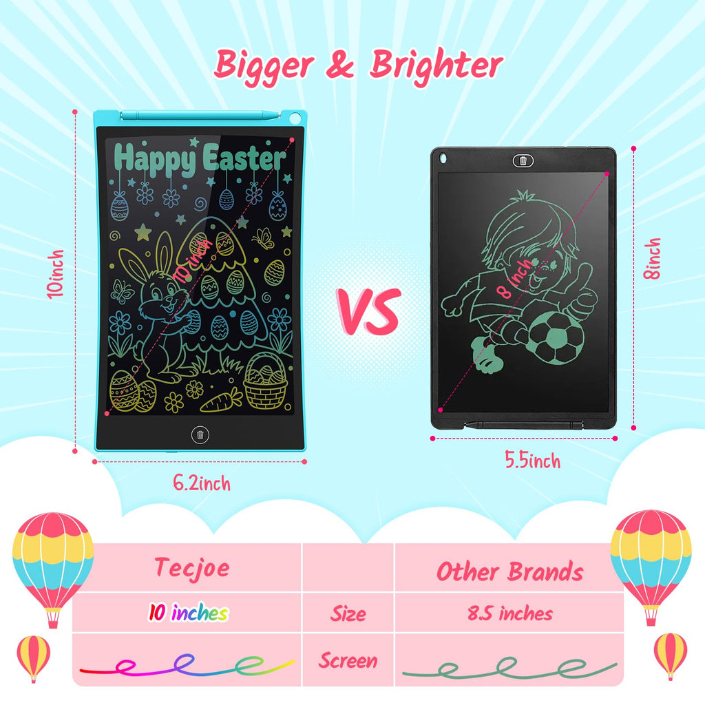 TECJOE 10-Inch LCD Writing Tablet 2-Pack – Colorful Doodle Board for Kids Ages 3-8