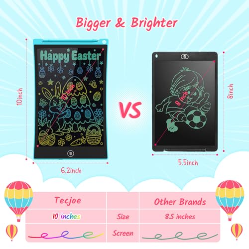 TECJOE 10-Inch LCD Writing Tablet 2-Pack – Colorful Doodle Board for Kids Ages 3-8