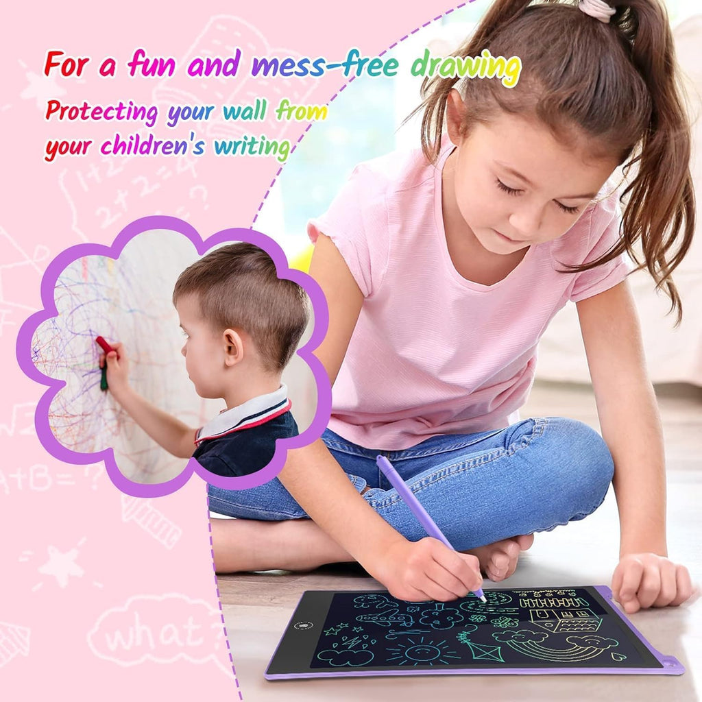 TECJOE 10-Inch LCD Writing Tablet 2-Pack – Colorful Doodle Board for Kids, Travel Learning Toy, Gift for Ages 3-8