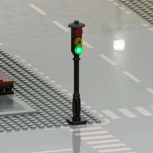 TEDDOO 2-Pack Building Blocks Traffic Signal Lights – Automatic Flashing, USB Powered, Compatible with Lego City Sets