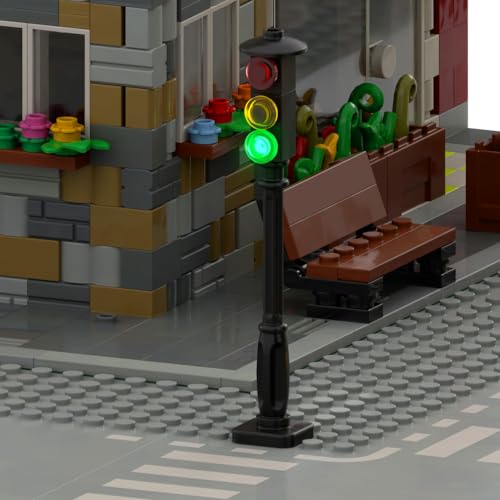 TEDDOO 2-Pack Building Blocks Traffic Signal Lights – Automatic Flashing, USB Powered, Compatible with Lego City Sets