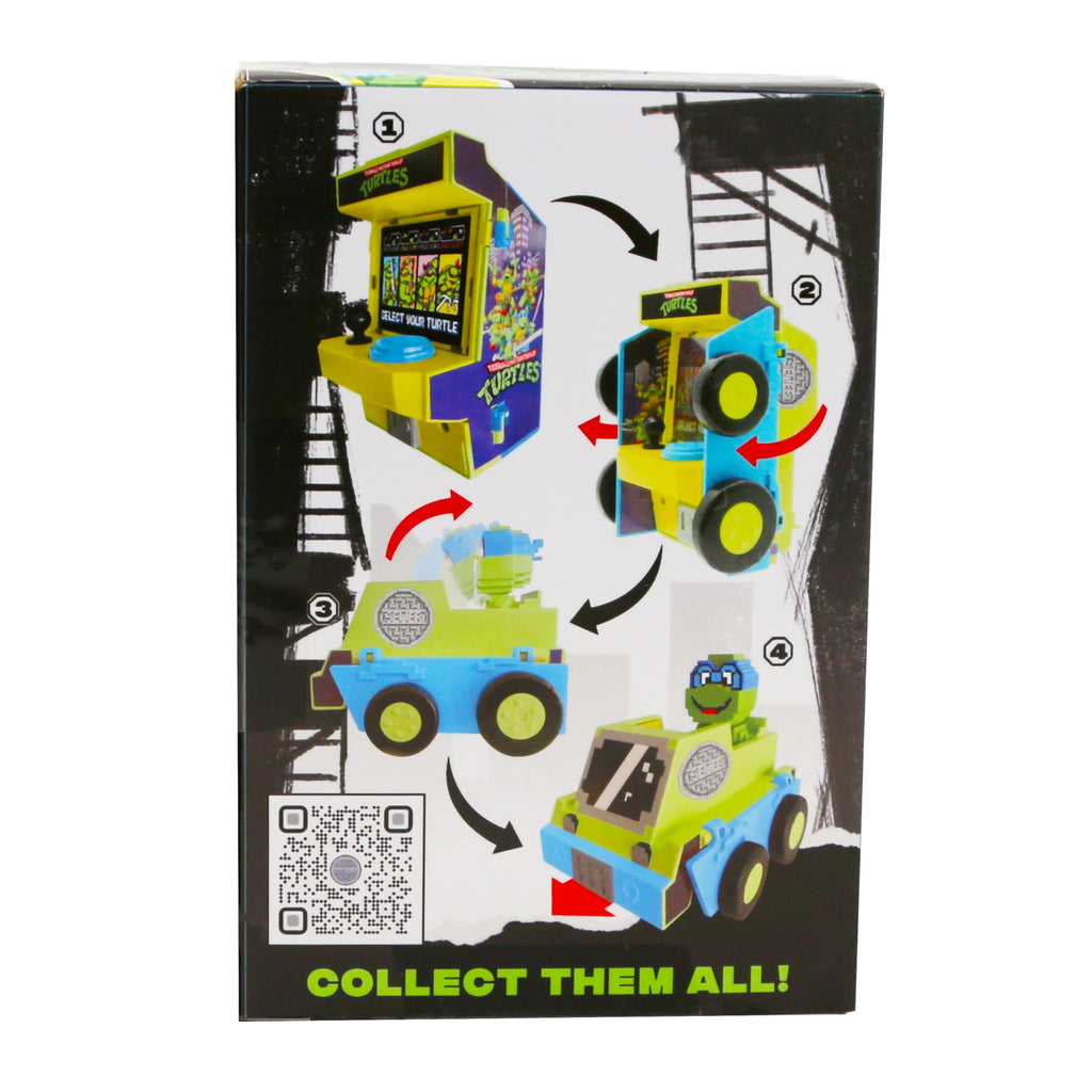 Teenage Mutant Ninja Turtles Arcade Cruisers Leonardo Edition - 2-in-1 Arcade Cabinet to Transforming Vehicle with Lights, Sounds, and Dual-Screen Lenticular Display