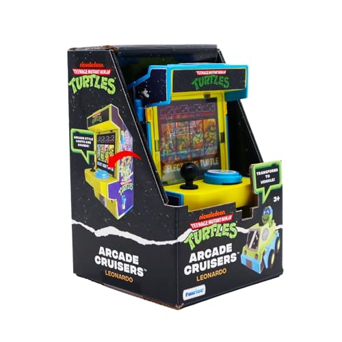 Teenage Mutant Ninja Turtles Arcade Cruisers Leonardo Edition - 2-in-1 Arcade Cabinet to Transforming Vehicle with Lights, Sounds, and Dual-Screen Lenticular Display
