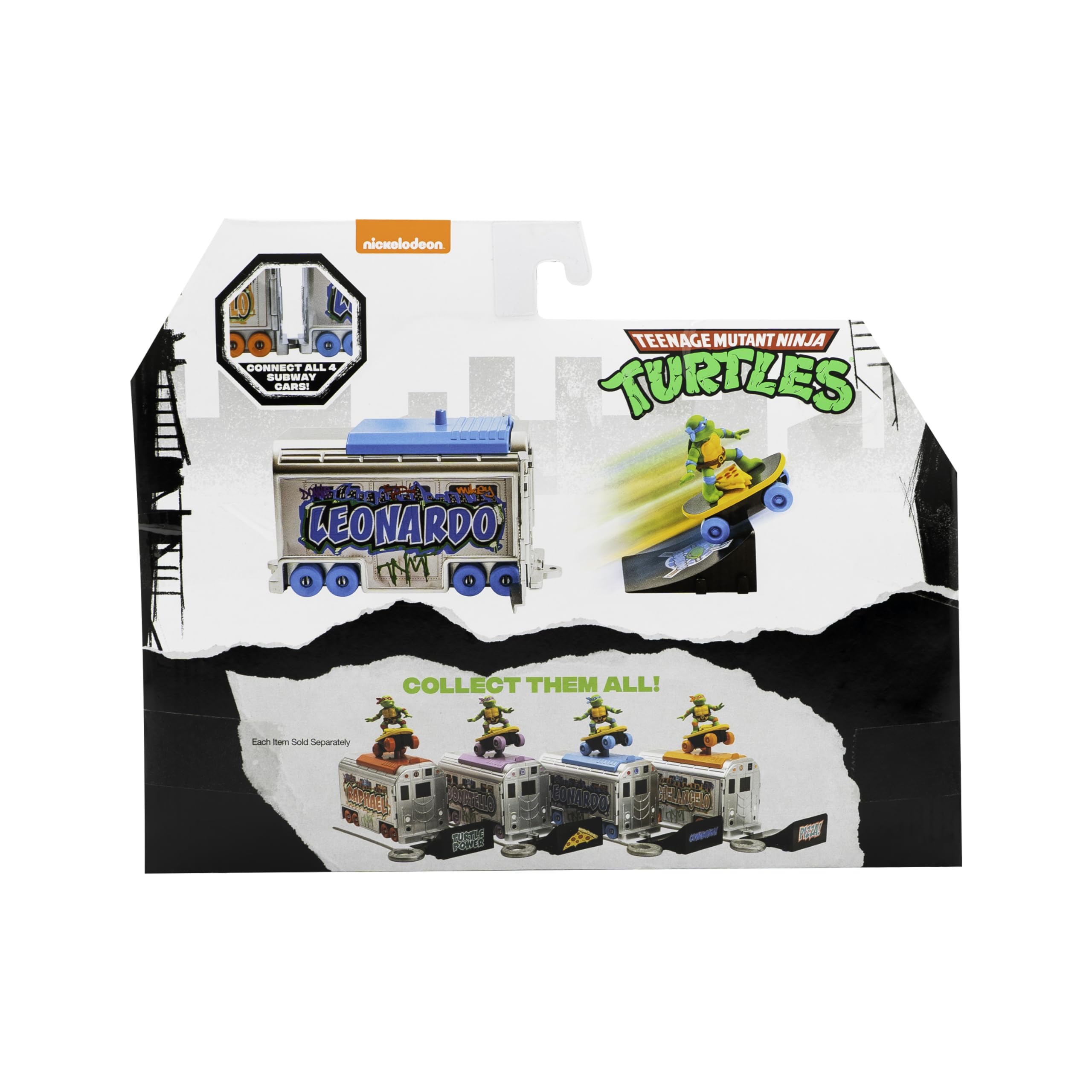 Teenage Mutant Ninja Turtles Switch Kick Subway Launcher Leonardo – Launch Skater Figures with Signature Katanas