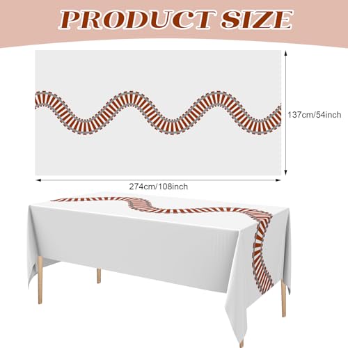 Teenyyou 3-Pack Train Track Tablecloths - 54x108 Inch Plastic Party Table Covers for Railroad Themed Birthdays