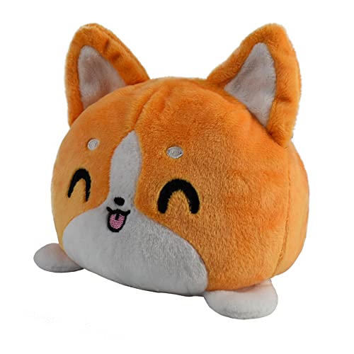 TeeTurtle 4-Inch Reversible Corgi Plushie – Orange Flip Toy with Embroidered Details for Collectors