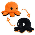TeeTurtle 4-Inch Reversible Octopus Plushie – Black & Orange Two-Sided Flip Toy with Embroidered Details
