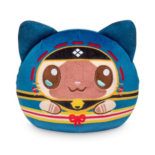 TeeTurtle 4-Inch Reversible Palico Plushie - Official Capcom Flip Plush with Two Expressions - Soft Embroidered Collectible Toy