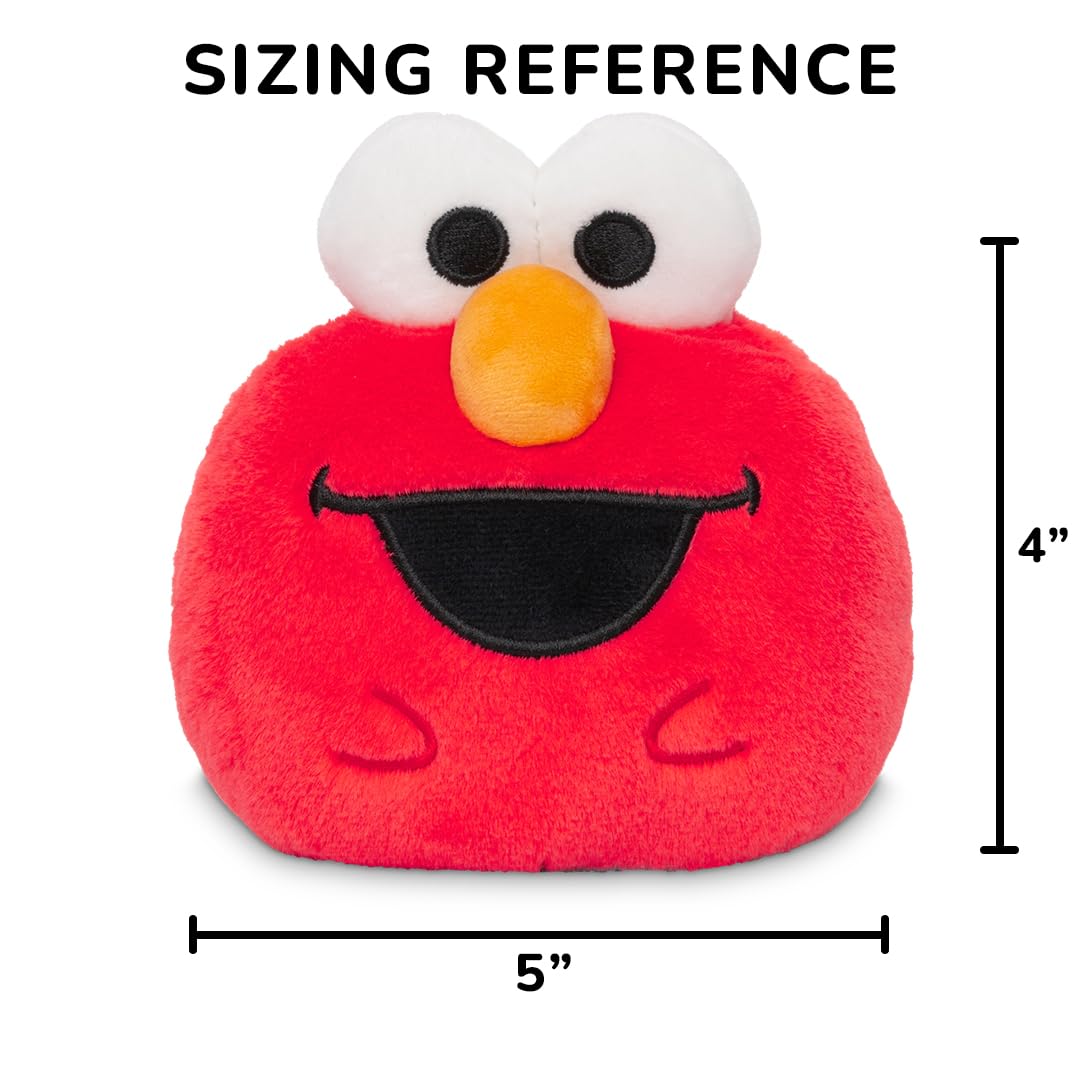 TeeTurtle 4" Reversible Plushie: Elmo and Cookie Monster Mood Toy – Soft, Cuddly, and Perfect for Kids & Adults