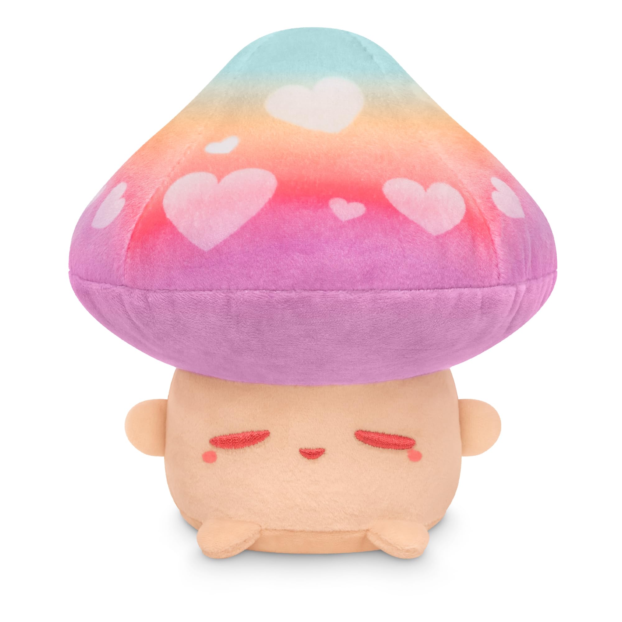 TeeTurtle 6-Inch Hearts Mushroom Plushie – Soft Velboa Stuffed Animal for Ages 3+