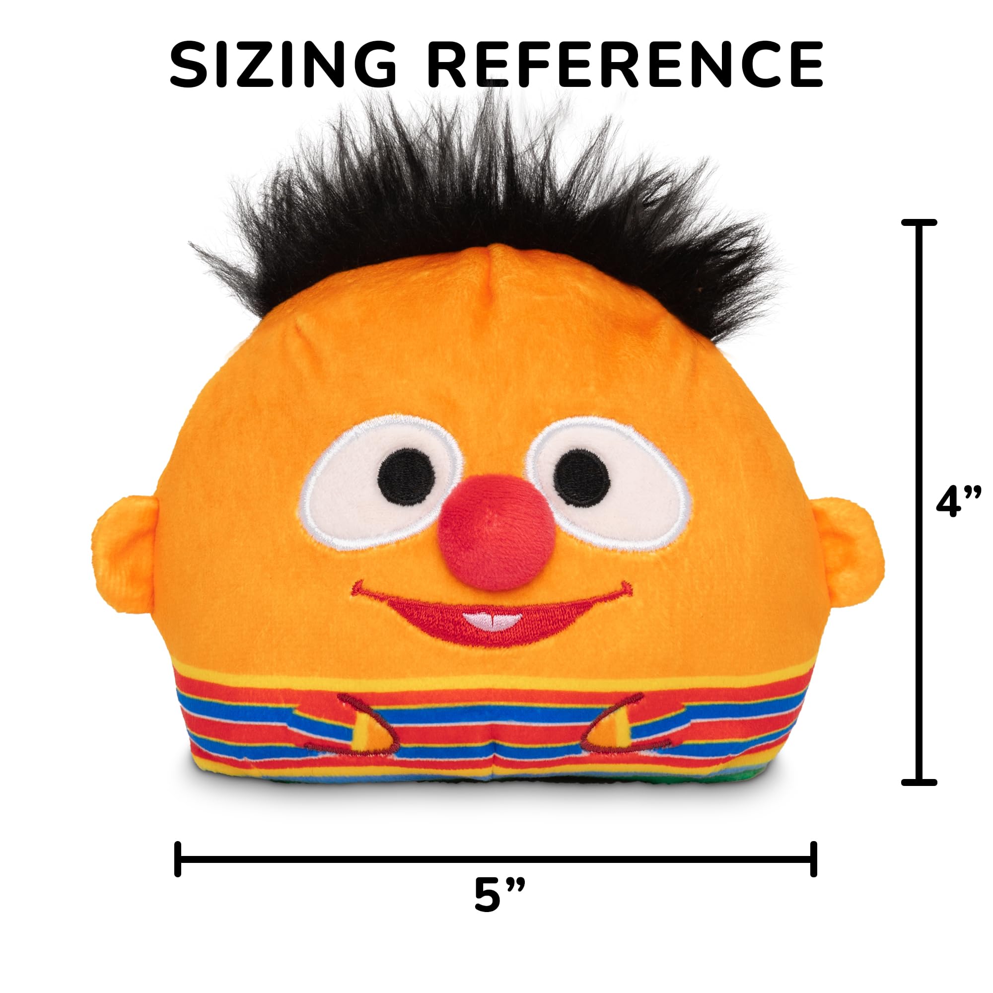 TeeTurtle Bert and Ernie Reversible Plushie - 4" Sesame Street Mood Toy, Soft Stuffed Animal for Kids and Adults