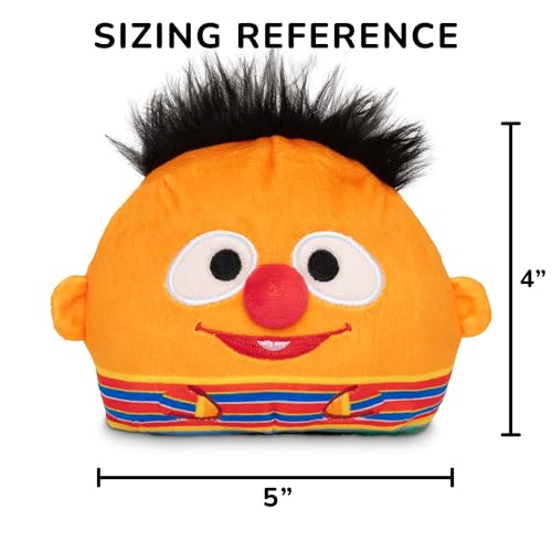 TeeTurtle Bert and Ernie Reversible Plushie - 4" Sesame Street Mood Toy, Soft Stuffed Animal for Kids and Adults