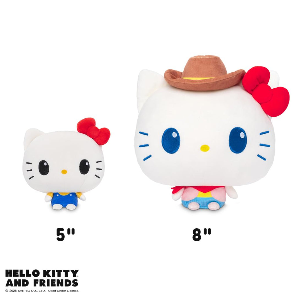 TeeTurtle Cloudheads Cowgirl Hello Kitty Plush – 8-Inch Sanrio Amazon Exclusive with Embroidered Details