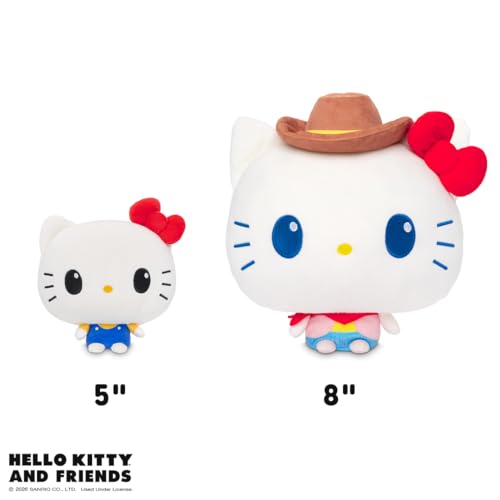 TeeTurtle Cloudheads Cowgirl Hello Kitty Plush – 8-Inch Sanrio Amazon Exclusive with Embroidered Details
