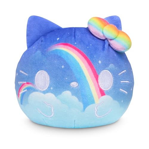 TeeTurtle Hello Kitty Reversible Plush – 4-Inch Rainbow Flip Toy, Two-Sided Embroidered Collectible