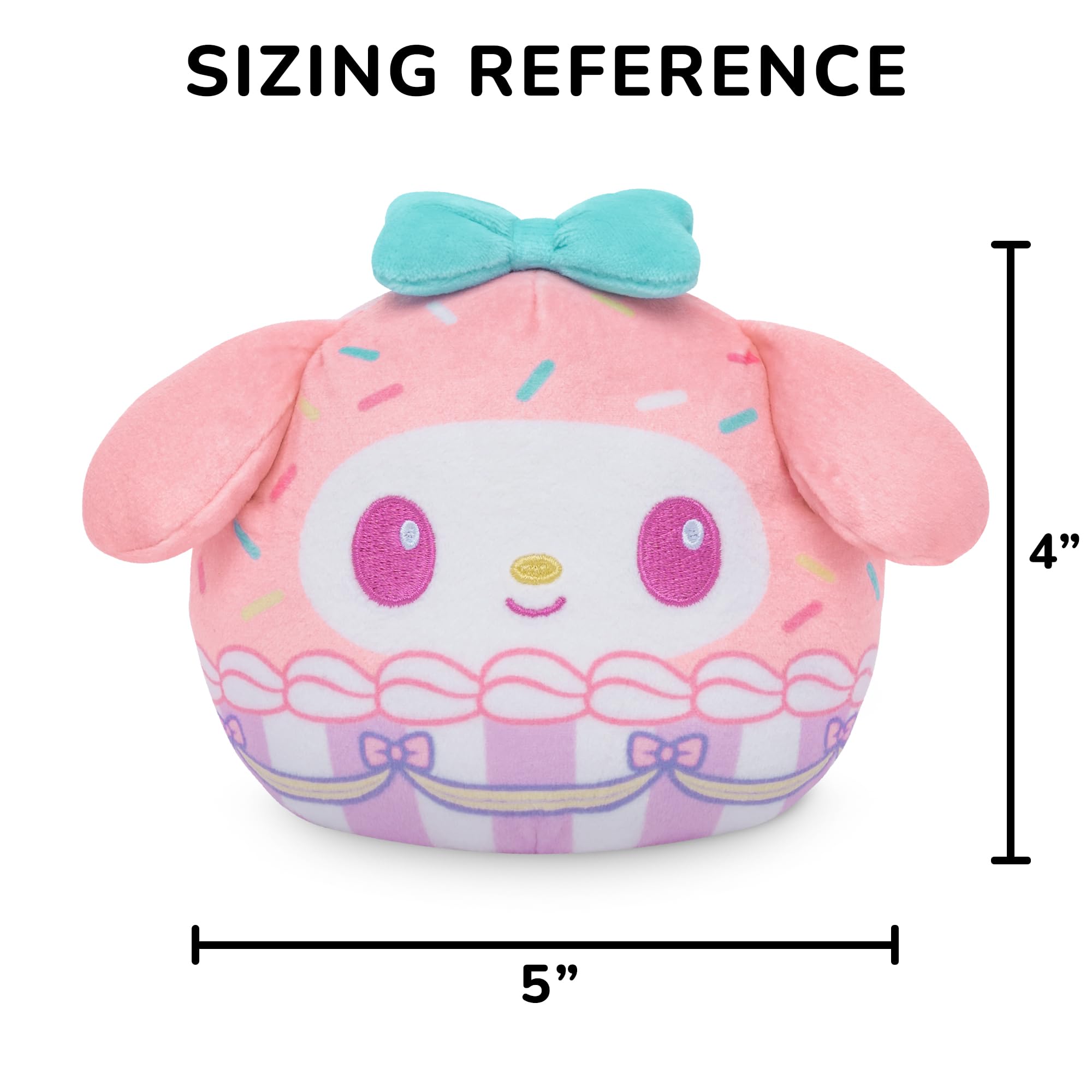 TeeTurtle My Melody Reversible 4" Cupcake Scented Plushie - Cute Kawaii Sanrio Soft Stuffed Animal