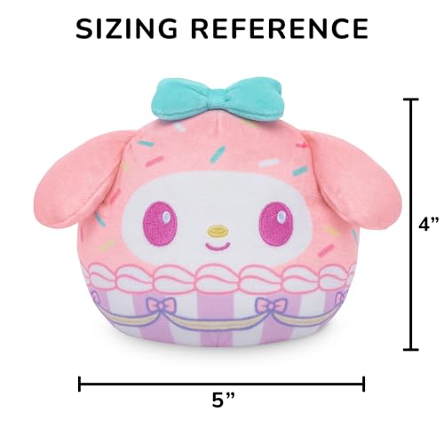 TeeTurtle My Melody Reversible 4" Cupcake Scented Plushie - Cute Kawaii Sanrio Soft Stuffed Animal