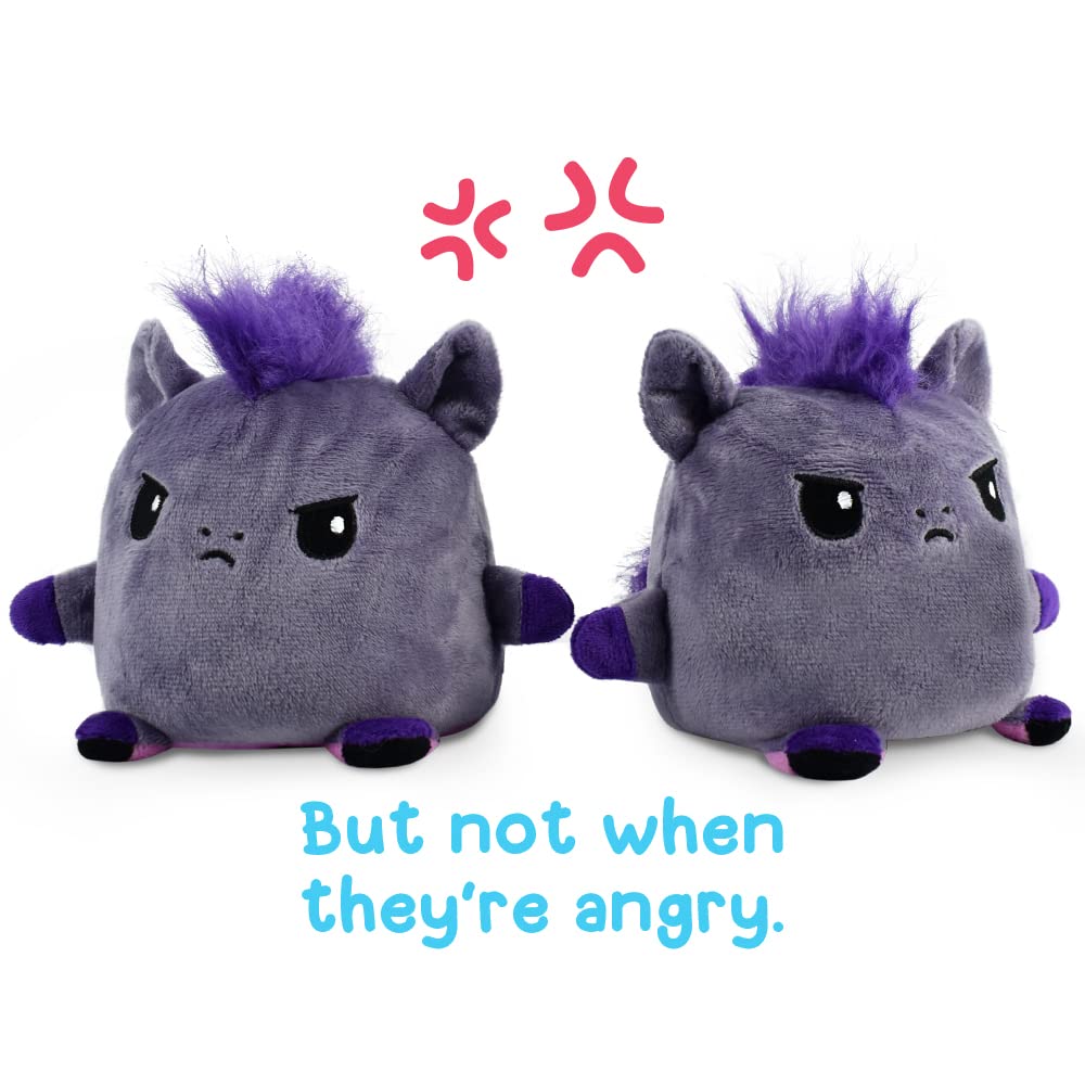 TeeTurtle Plushmates: Reversible Horse + Unicorn Plush with Magnetic Hands – Rainbow & Gray