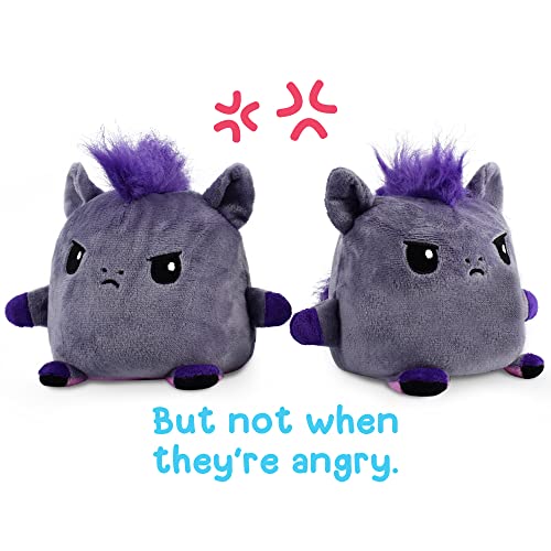 TeeTurtle Plushmates: Reversible Horse + Unicorn Plush with Magnetic Hands – Rainbow & Gray