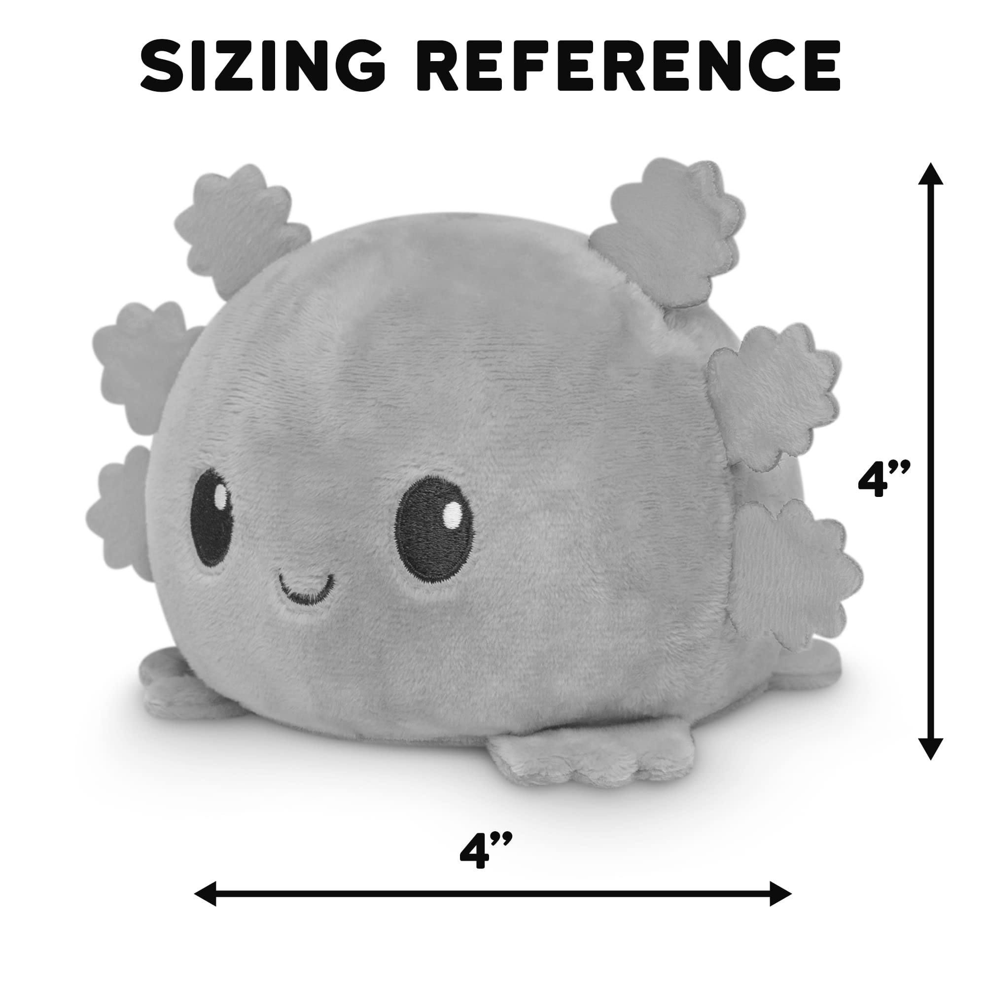TeeTurtle Reversible Axolotl Plushie (Pink + Black) - 4 Inch Cuddly Mood Toy