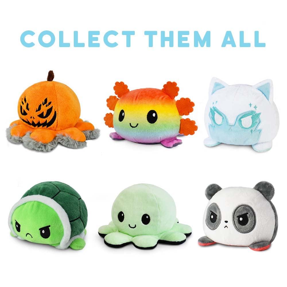 TeeTurtle Reversible Axolotl Plushie (Pink + Black) - 4 Inch Cuddly Mood Toy