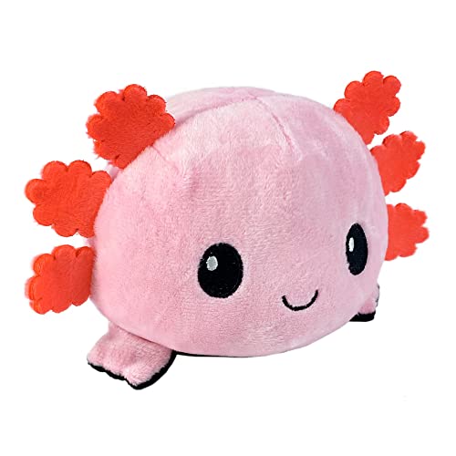 TeeTurtle Reversible Axolotl Plushie (Pink + Black) - 4 Inch Cuddly Mood Toy