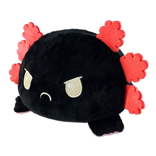 TeeTurtle Reversible Axolotl Plushie (Pink + Black) - 4 Inch Cuddly Mood Toy