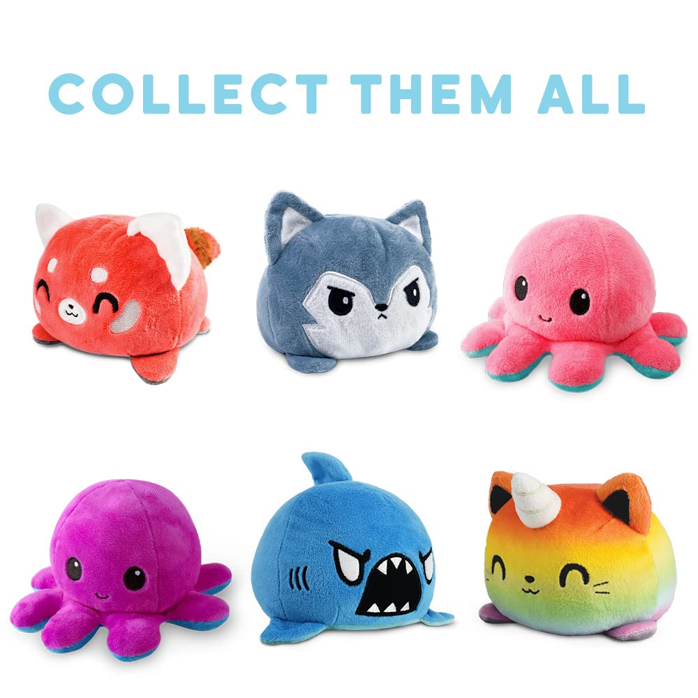 TeeTurtle Reversible Cat Plushie - 4-Inch Siamese Two-Sided Flip Toy with Embroidered Details - Cute Mini Collectible for All Ages